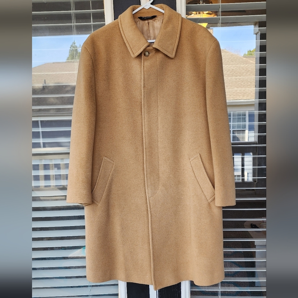 Jos. A Bank Camel Hair Tan Long Men's Pea Coat Size 42R
